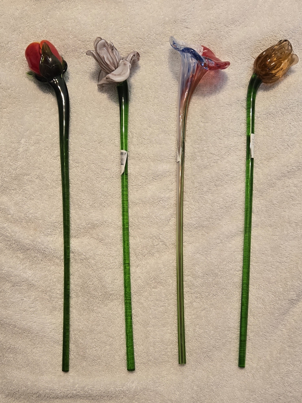 Handblown Glass Flower Stems - Assorted Colors
